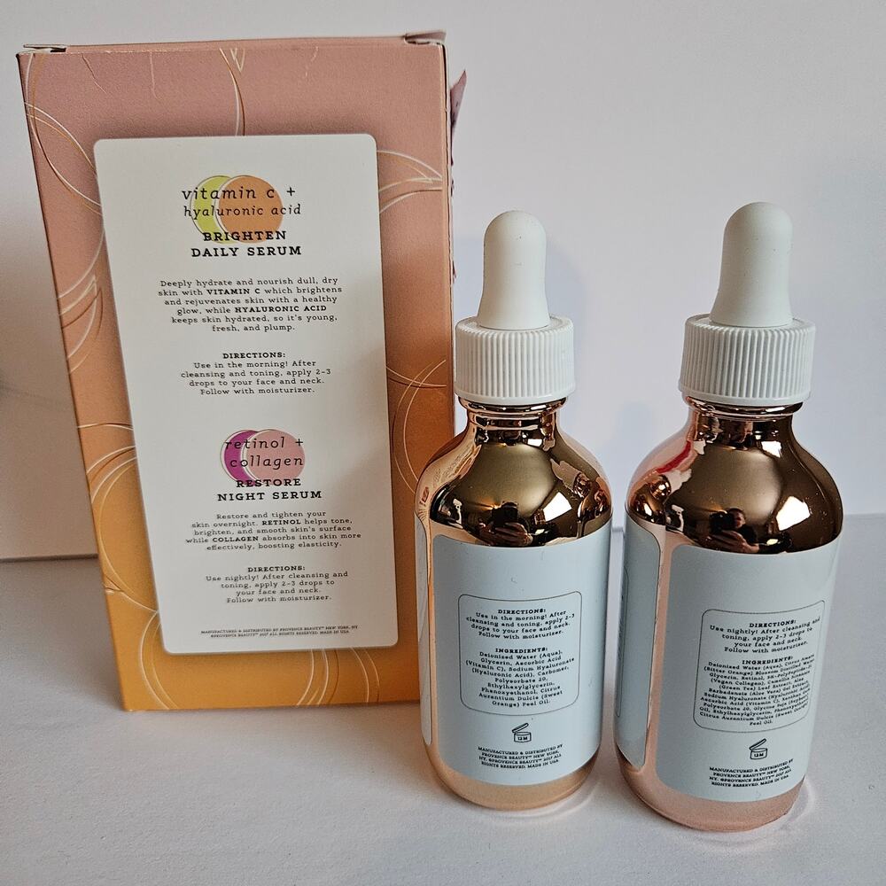 NEW Provence Beauty Vegan Glowy Skin Duo Brighten Daily & Restore Night Serums - Picture 3 of 10